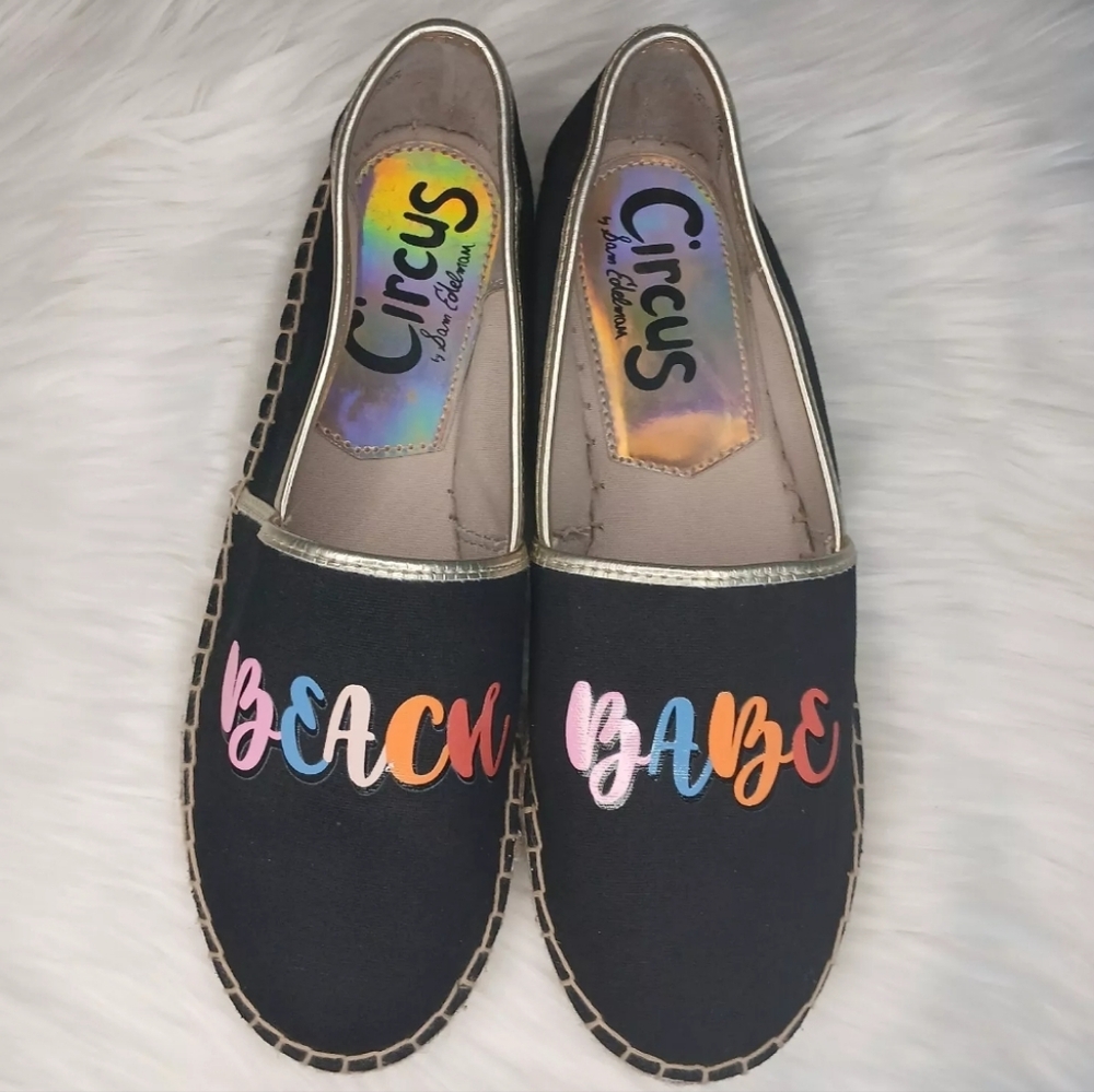 Circus Sam Edelman Espadrille Flat Size 8.5 Leni Beach Babe Canvas Slip On
